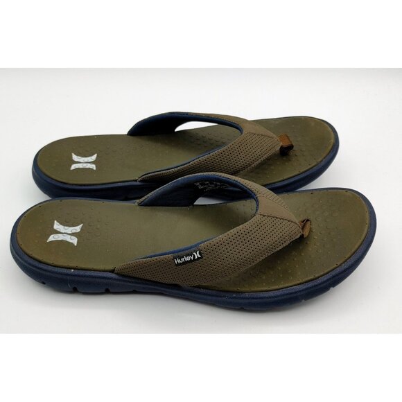 Hurley Flex 2.0 Men's Size 10 Flip-Flop Olive Canvas Sandals - Picture 5 of 7